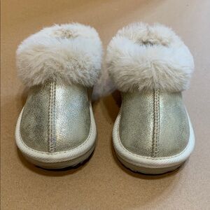 Cozy Gold and Cream Kids Slippers